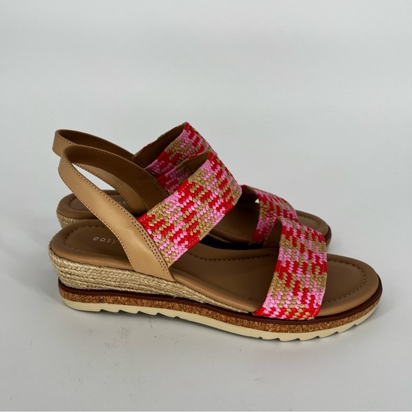 Easy Spirit Susana Wedge Sandals Pink Multi Slingback - Size 9.5 - Picture 8 of 13